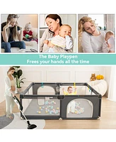 Comomy Large Baby Playpen 79x63x27inch Activity Center Playard for Babies and Toddlers
