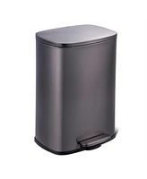 Slickblue 13 Gallon Stainless Steel Kitchen Trash Can with Step Open Lid