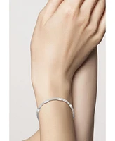 Rachel Zoe Sterling Silver Curb Chain Bracelet With Baguette Stones