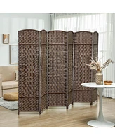 Homcom 3 Panel Room Divider Hand-Woven Freesding Partition,