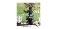 Slickblue Outdoor Chimenea Wood Burning Fire Pit - Durable Backyard Fireplace for Warmth & Ambiance