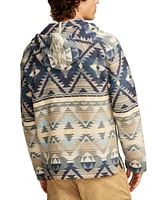 Lucky Brand Men's Long Sleeve Woven Jacquard Baja Hooded Pullover