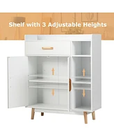 Gouun Floor Storage Cabinet Free Standing Cupboard Chest