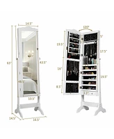 Gouun 14 Led Jewelry Armoire Cabinet with Full Length Mirror and 4 Tilting Angles