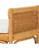 bali & pari Nairi Modern Bohemian Natural Brown Rattan Bench