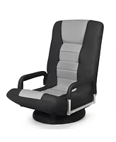 Gouun 360-Degree Swivel Gaming Floor Chair with Foldable Adjustable Backrest