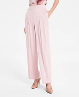 Bar Iii Women's High-Rise Wide-Leg Satin Pants, Exclusively at Macy's