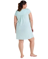 Miss Elaine Plus Short-Sleeve Printed Short Gown