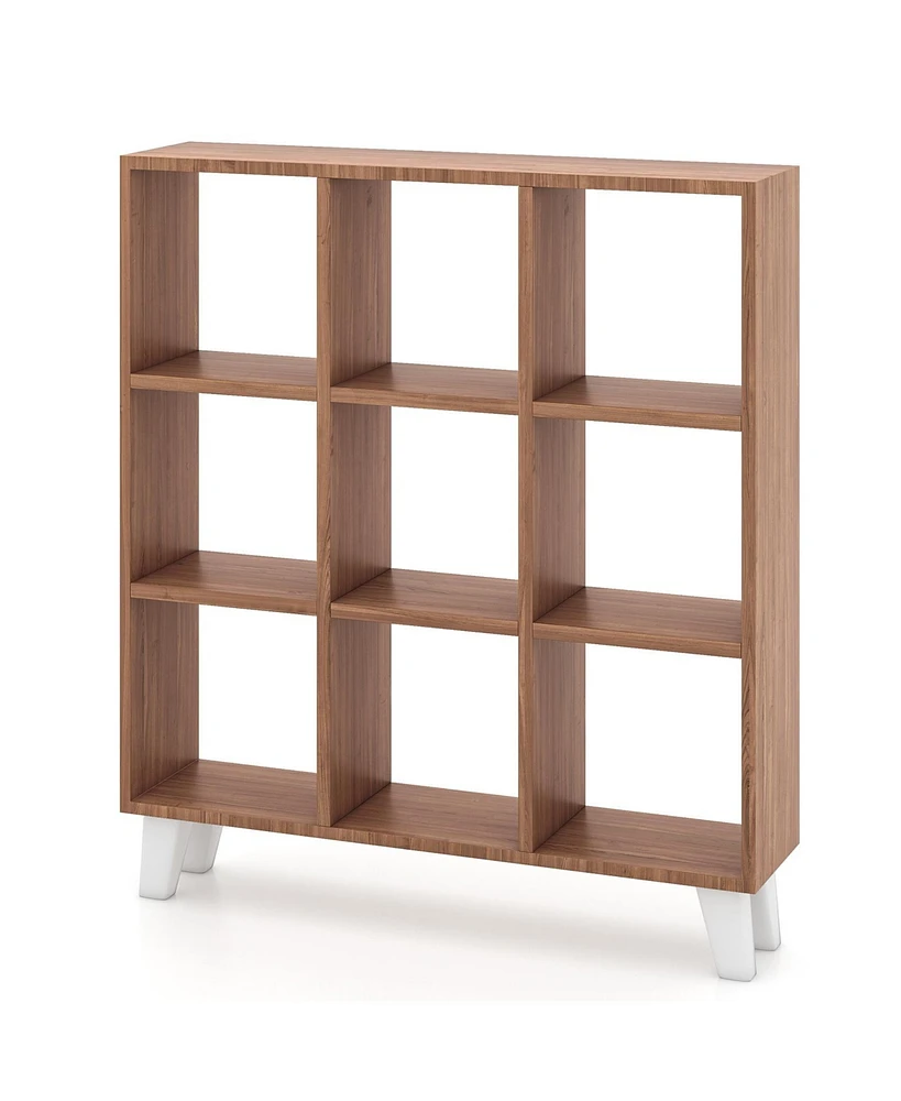 Gouun 9-Cube Bookcase with 6 Removable Shelves and Raised Support Feet