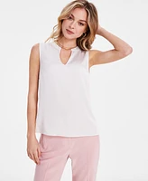 Bar Iii Women's Split-Neck Sleeveless Blouse, Exclusively at Macy's