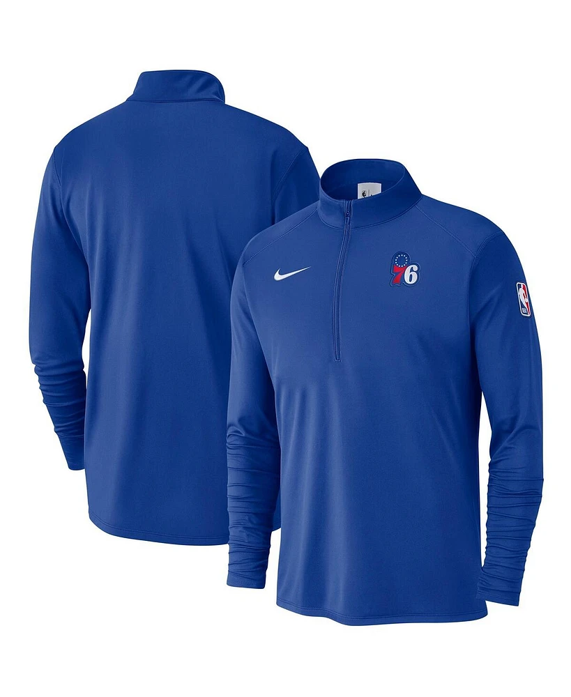 Nike Men's Royal Philadelphia 76ers 2024/25 Courtside Performance Half-Zip Top