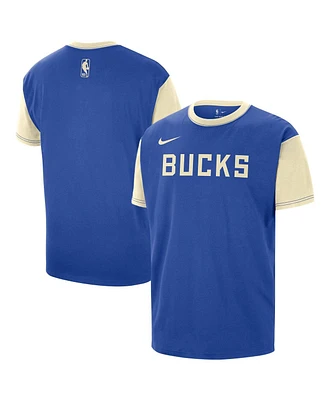 Nike Men's Royal Milwaukee Bucks 2024/25 City Edition Courtside Color Block T-Shirt