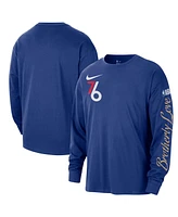 Nike Men's Royal Philadelphia 76ers 2024/25 City Edition Courtside Max90 Heavyweight Long Sleeve T-Shirt