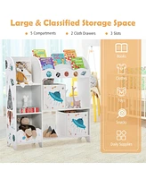 Gouun Kids Toy and Book Organizer Children with Storage Bins