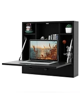 Gouun Wall-Mount Floating Desk Foldable Space Saving Laptop Workstation