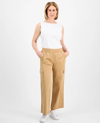 Style & Co Petite Wide-Leg Pull-On Cargo Pants, Exclusively at Macy's