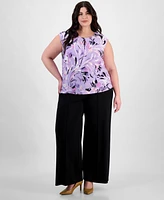 Kasper Plus Printed Keyhole Top