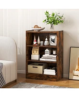 Gouun 3-Tier Bookcase Open Display Rack Cabinet with Adjustable Shelves