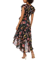 Vince Camuto Women's Printed Flutter-Sleeve Midi Dress