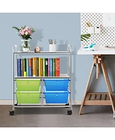 Gouun 4 Drawers Shelves Rolling Storage Cart Rack