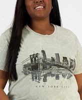 Rebellious One Trendy Plus Nyc Skyline Graphic T-Shirt