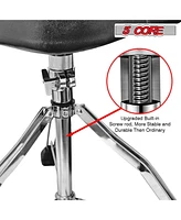 5 Core Drum Throne with Backrest • Height Adjustable Comfortable Guitar Stool Motorcycle Style Seat - Ds Ch Blk Rest