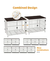 Bingopaw Wooden Dog Crate End Table Pet Kennel Cage Furniture