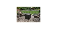 Slickblue 30-inch Outdoor Bronze Lp Propane Gas Fire Pit with Lava Rocks and Cover