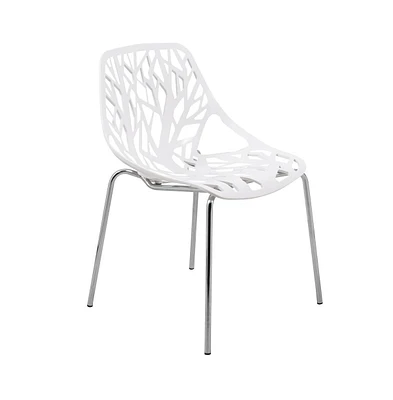 LeisureMod Modern Asbury Dining Chair w/ Chromed Legs