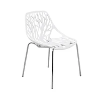 LeisureMod Modern Asbury Dining Chair w/ Chromed Legs