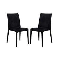 LeisureMod Weave Mace Indoor/Outdoor Dining Chair (Armless