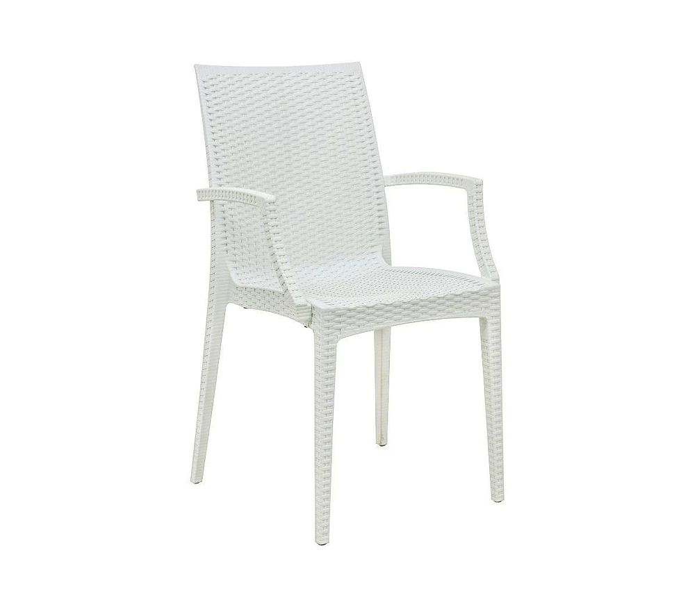 LeisureMod Weave Mace Indoor/Outdoor Chair (With Arms