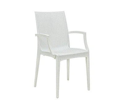 LeisureMod Weave Mace Indoor/Outdoor Chair (With Arms