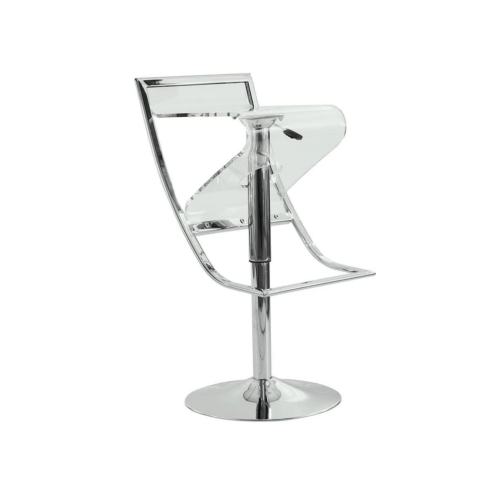 LeisureMod Napoli Transparent Acrylic Bar/Counter Stool