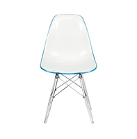 LeisureMod Dover Molded Side Chair with Acrylic Base