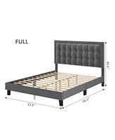 gaomon Platform Bed Frame with Upholstered Button Tufted Headboard