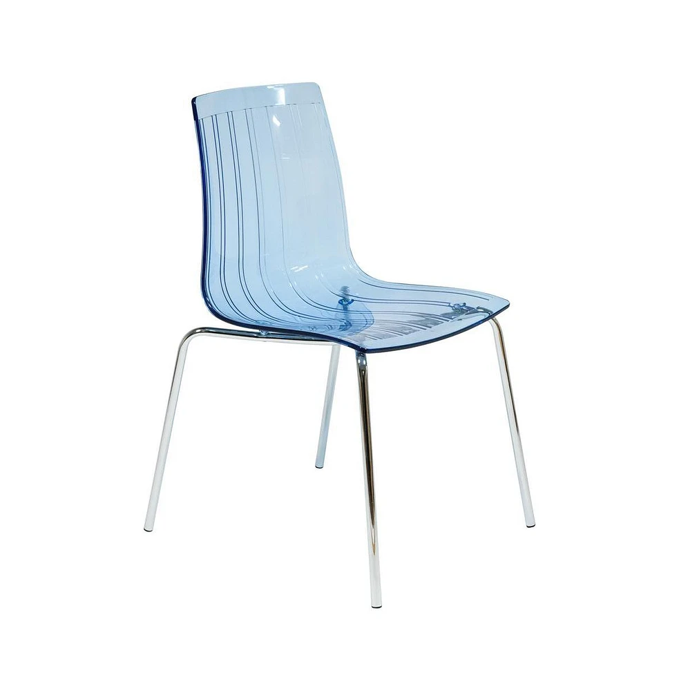 LeisureMod Ralph Plastic Dining Chair with Chrome Legs