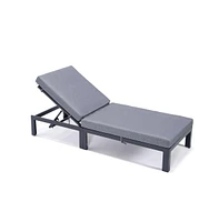 LeisureMod Chelsea Modern Outdoor Chaise Lounge Chair With Cushions