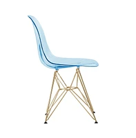 LeisureMod Cresco Molded Eiffel Side Chair with Gold Base