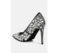 London Rag Iceout Diamante & Rhinestone Embellishments Pumps