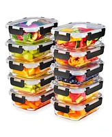 Sorbus 20 Piece Rectangular (630ml/ 21.3oz/ 2.6cups) Glass Meal Prep Containers with Airtight Lids