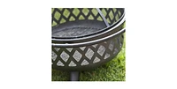 Slickblue 36-inch Fire Pit with Grill Grate Spark Screen Cover