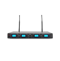 Pyle 4-Channel Uhf Wireless Microphone System Kit with (2) Handheld Mics, (2) Beltpack Transmitters, (2) Lavalier Mics & (2) Headset Mics