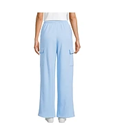 Lands' End Petite Serious Sweats High Rise Wide Leg Cargo Pants