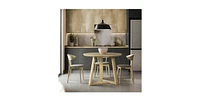 Slickblue Round Scandinavian Solid Wood Dining Table in Blonde