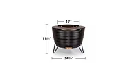 Slickblue 25-inch Outdoor Wood Burning Stainless Steel Smokeless Fire Pit with Cover