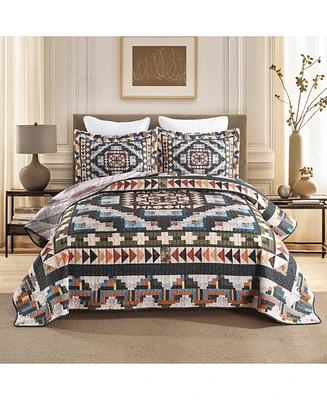 MarCielo Southwestern Geometry Lightweight Quilt Bedspread Set King