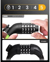 Urbanmax Bike Lock Cable with Combination,High Security Resettable Combination Bicycle Lock Anti-Theft, Scooter Lock with Mounting Bracket for Bikes a
