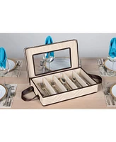 Florida Brands Flatware Storage Case for cutlery - Holds a 12 Serving Set in 5 compartments