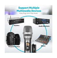 Pyle Uhf Wireless Handheld Microphone System - 32-Channel Frequency, Receiver, Usb Rechargeable, Includes (2) Mics